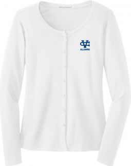 Ladies Concept Stretch Button-Front Cardigan, White